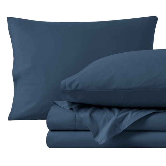 Bare Home Organic Percale Sheet Set - 300 Thread Count - 100% Organic Cotton - King, Bering Sea