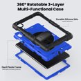 thumbnail image 2 of Case for Lenovo Tab K10 10.3 Inch / M10 FHD Plus 2020 2nd Gen with Screen Protector, 360 Degree Rotating Kickstand Hand Strap Heavy Duty Shockproof Cover with Shoulder Strap, Dark Blue PC, 2 of 7