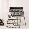 thumbnail image 2 of New Black Vertical Folding Jewelry Display Stand Foldable Earrings Necklaces Rings Jewelry Stand, 2 of 6