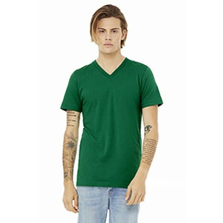 BELLA+CANVAS T-Shirt Jersey à Col en V pour Homme, P, Kelly