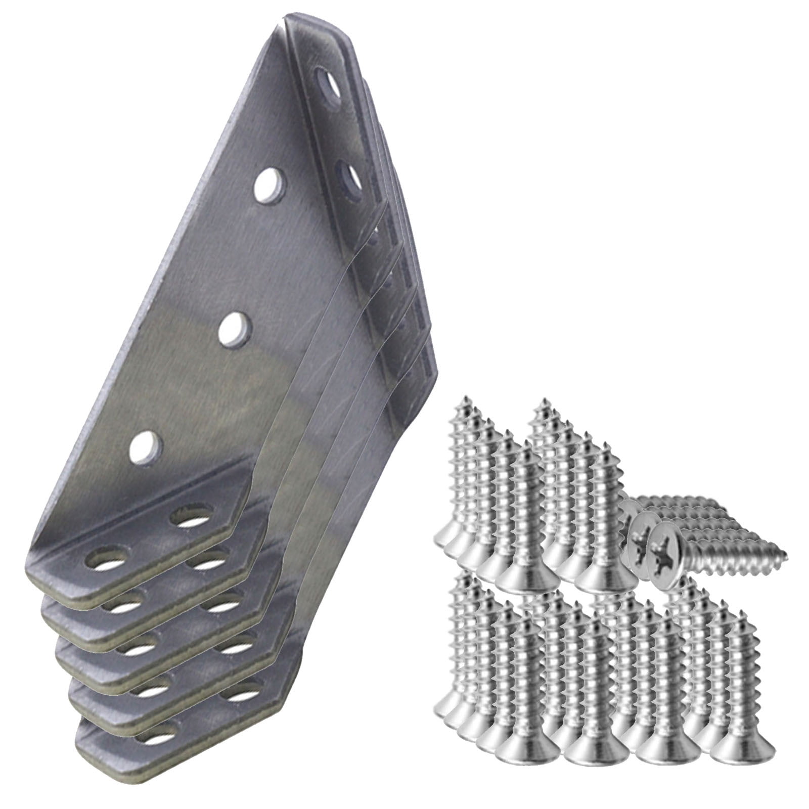 Stainless Steel Cabinet, Stainless Steel Multifunctional Corner Three Sided Fixed Corner Brace Cabinet Trapezoidal Hanging Angle Hanging Layer Board Support Furniture Connecto