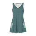 thumbnail image 4 of Timegard Robes pour Femmes Col en V Été Décontracté Robes T-Shirt Sortie de Plage Robe Débardeur avec Poches, 4 of 5