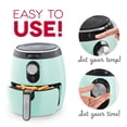 thumbnail image 2 of Dash Deluxe 3 Quart Air Fryer + Oven Cooker, Aqua - Temperature Control, Non-stick Fry Basket, Auto Shutoff, 2 of 2