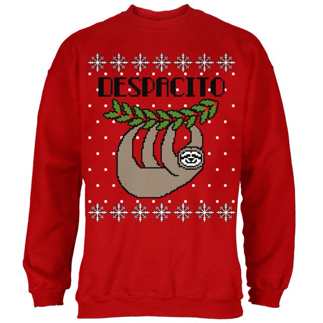 Despacito Means Slowly Sloth Funny Ugly Christmas Sweater Mens Sweatshirt
