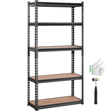 VEVOR Étagère de Rangement, 5 Niveaux Réglables, Capacité de 2000 Lb, Étagères de Garage Robustes en Métal, Organisateur Étagère Utilitaire, Noir, 30 Pouces L x 12 Pouces L x 60 Pouces H pour Cuisine Garde-Manger sous-Sol Salle de Bain Buanderie