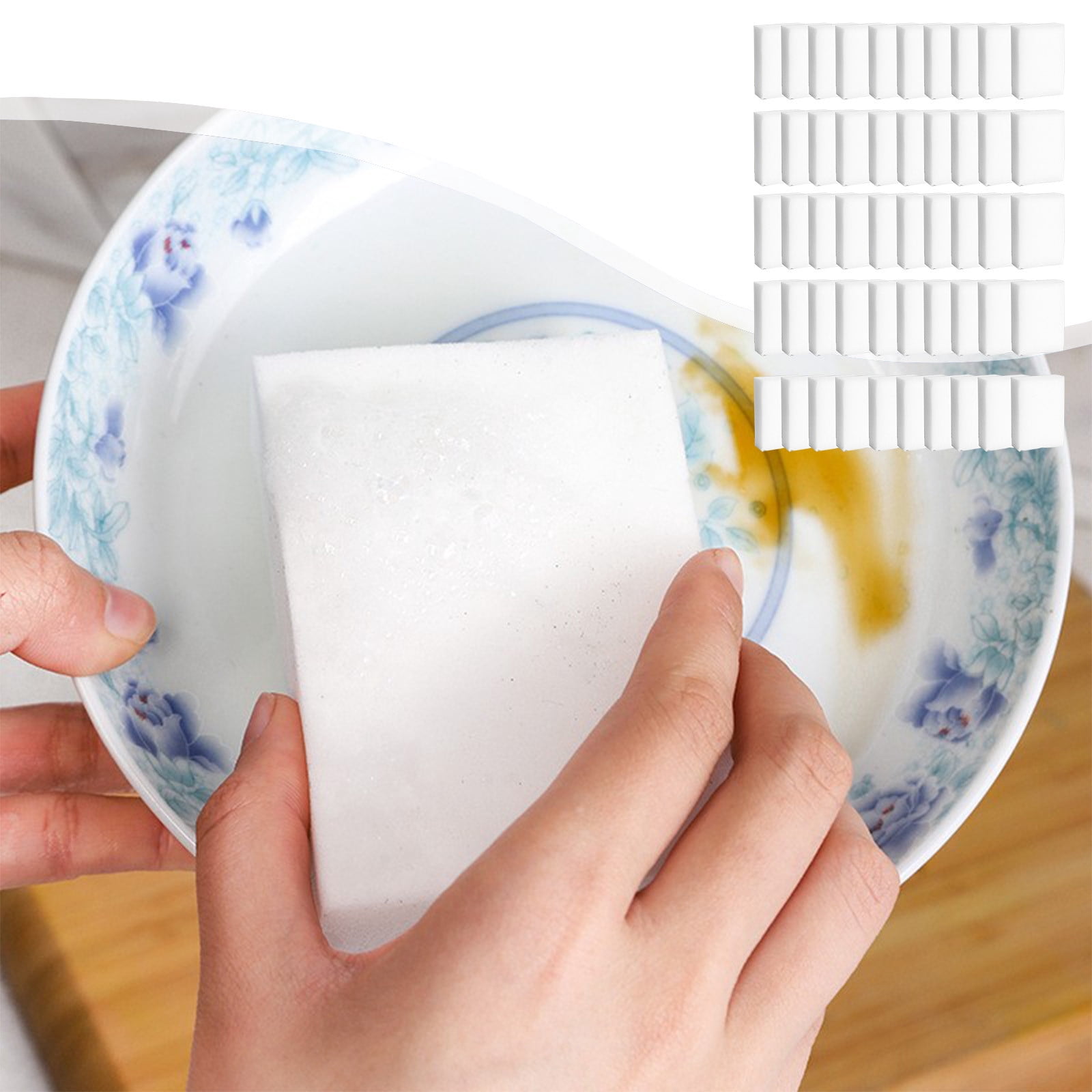 Nano Sponge, 50pcs Magic Cleaning Sponge, Multipurpose Dishwashing Scrubber, High Absorbency, Durable Grime Remover, Car Shoe Leather Glass Cleaner, Bulk Pack