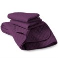 thumbnail image 2 of Bare Home Quilt Set - 3 Piece - Diamond Stitched Bedspread Coverlet - Full/Queen, Plum, 2 of 4