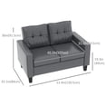 thumbnail image 3 of HOMCOM PU Leather Loveseat, with Armrests and Tufted Backrest, Grey, 3 of 10