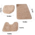 thumbnail image 3 of Czzoypi Soft Bathroom Rug Set 3 Piece-Includes Water Absorbent Non-slip Bath Rug Contours Mat Toilet Lid CoverMicrofiber Bath Rugs for Tub Shower Bathroom FloorMachine Washable, 3 of 7