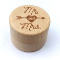 thumbnail image 4 of Langgg Rustic Wedding Wood Ring Holder Wedding Ring Bearer Box Engagement Engraving Wooden Rings Box, 4 of 6