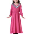 thumbnail image 1 of XZNGL Long Sleeve Dress for Girls Muslim Long Dress Medium Big Girls Long Sleeve V Neck Colorblock Dress Girls Long Sleeve Dress Girls Long Dress V Neck Dress, 1 of 7