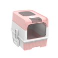 thumbnail image 3 of Cat Litter Box with Hood Cat Toilet Splashproof Easy Clean Detachable Pet Litter pink, 3 of 9