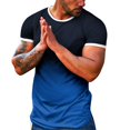 thumbnail image 1 of BOBOGOJP T-Shirt pour Homme Léger à Manches Courtes, Chandail à Enfiler, Col Ras du Cou, T-Shirt (Bleu,m), 1 of 4