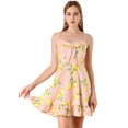 thumbnail image 1 of INSPIRE CHIC Robe à Pois Citron pour Femme à Bretelles Spaghetti avec Nœud, 1 of 6