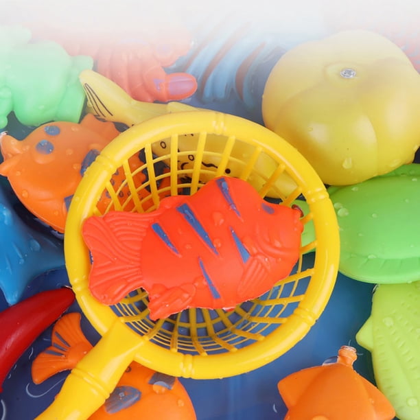 Jouet de bain - Jeu de pêche magnétique - 2 cannes à pêche - 4 poissons
