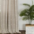 thumbnail image 3 of LUXUR Window Curtain Panel Drapes Treatments Boho Grid Curtains Rod Pocket Bohemian Long Light Filtering Linen Textured Home Decor 1#Coffee W:24"x H:35"/ 60cm*90cm, 3 of 7