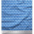 thumbnail image 1 of Soimoi Blue Rayon Crepe Fabric Texture & White Star Decor Fabric Printed Yard 46 Inch Wide, 1 of 3