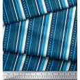 thumbnail image 2 of Soimoi Blue Rayon Fabric Dot & Stripe Printed Fabric 1 Yard 42 Inch Wide, 2 of 5