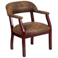 thumbnail image 1 of Chaise de conférence luxueuse brune style blouson d’aviateur avec garniture pour clous décoratifs, 1 of 9