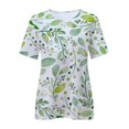 thumbnail image 4 of SMihono Hauts pour Femmes Été Chic Décontracté Hauts de Mode pour Femmes Imprimé Décontracté Coupe Ample T-Shirts Blouse Imprimé Col Rond Chemise Grande Taille T-Shirt, 4 of 5