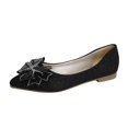thumbnail image 1 of B91xZ Chaussures pour Femmes Bout Rond Chaussures Plates à Enfiler Ballerines pour Filles, Noir 7.5, 1 of 5