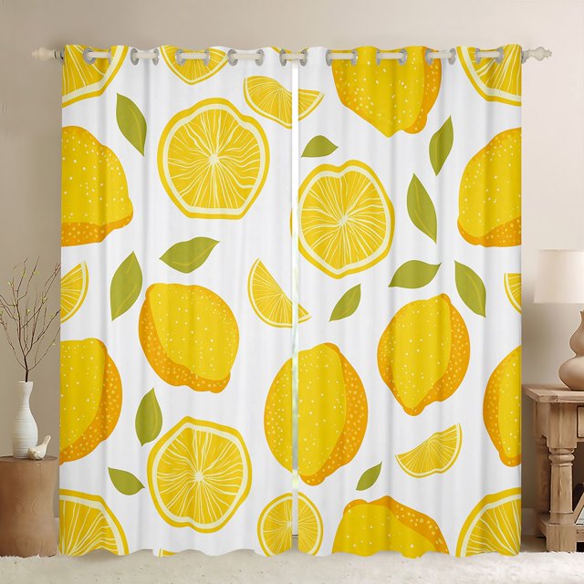 Erosebridal Rideaux Citron Fruit pour Salon, Rideaux et Draperies Botaniques Nature (52x84), Décoratif pour Chambre d'Enfants