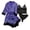 Dark Purple, variant on GDREDA Plus Size Pajama Set Women Silk Pajamas For Women Set 4 Piece Satin Sleepwear Classic Button Down Short Sleeve Pj Set Cute Loungewear Women Pajama Sets pyjamas Pink,S