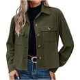 thumbnail image 1 of Timegard Button down Shirts for Women Cropped Long Sleeve Jackets Fall Solid Color Casual Loose Tops, 1 of 7
