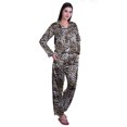 thumbnail image 2 of Moomaya Ensembles de Détente pour Femmes à Manches Longues, Pyjama à Col Cranté Boutonné, 2 of 6