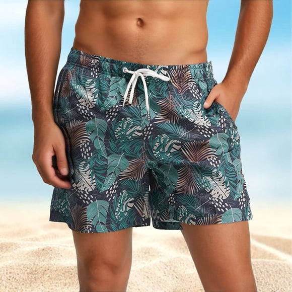 Men's Board Shorts for Spring and Summer Outdoor Casual Style with Allover Print for Seaside Beach Holiday Occasions