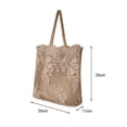 thumbnail image 4 of Beach Bag Foldable Lace Design High Capacity Square Exquisite Clothing Matching Wear-resistant Women Embroidery Tote Handbag Daily Use, 4 of 11