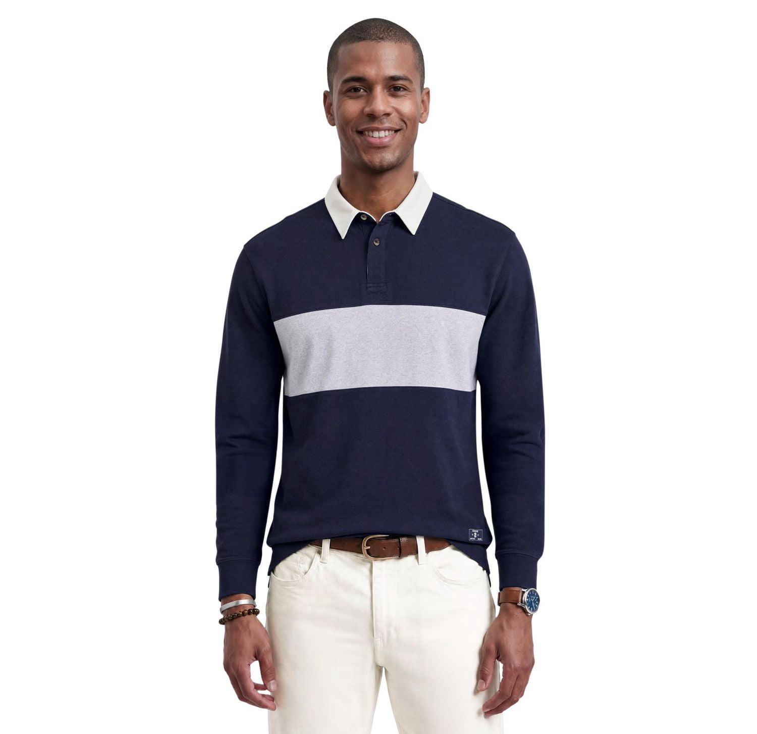 Izod Men's Long Sleeve Rugby Shirt, Sizes S-XXL