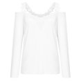 thumbnail image 4 of Pompotops Mode Blouse Décontractée à Manches Longues en Dentelle Col en V pour Femmes en Solde, 4 of 6