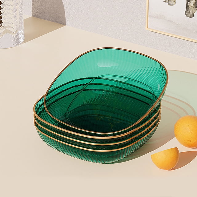 Yhmxh Kitchen Gadgets Kitchen Essentials Four Pack Transparent PET Tableware Squared Household Living Room Kitchen Boned Dish Snack Dish Fruit Plates Vegetable Plates Set Transparent dinner plate