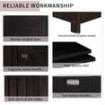 thumbnail image 4 of Wood Storage Bench with 3 Shutter Doors, Shoe Bench with 2 Size Storage Space and with Removable Cushion and Hidden Storage Space for Living Room, 4 of 8