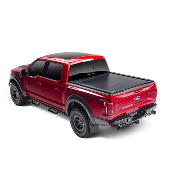 Retrax Tonneau Cover T-70488 PowertraxOne XR; Rétractable; Verrouillable; Noir; Polycarbonate; Sans Découpes de Poche; Compatible avec Accessoires T-Slot de Rhino Rack/Yakima/Thule