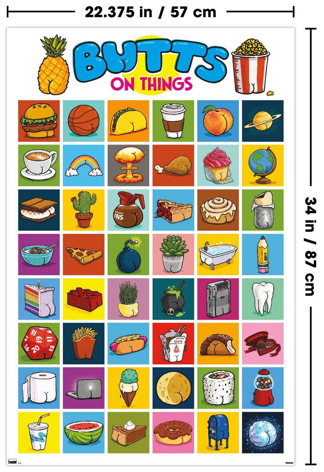 Brian Cook: Butts on Things - Collage Wall Poster, 22.375" x 34"