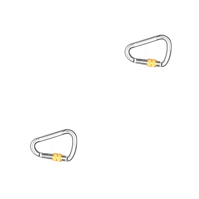 Decodeary Carabiner LightWeight Wear-Resistant Advanced Technology Wide Application Smooth Surface High Strength Caribeener Clips Silver 2Set