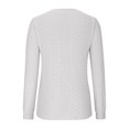 thumbnail image 4 of Timegard Tops for Women Eyelet Square Neck Ruched Long Sleeve See Through Blouse Casual Loose Tops, 4 of 5