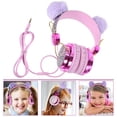thumbnail image 2 of Kids Headphones Glitter Plush Ear Volume Limiting Adjustable Anime Wired Headset, 2 of 6