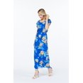 thumbnail image 2 of Robe Longue Simple Hawaïenne pour Femme à Manches Cap Luau L Hibiscus Blue, 2 of 5