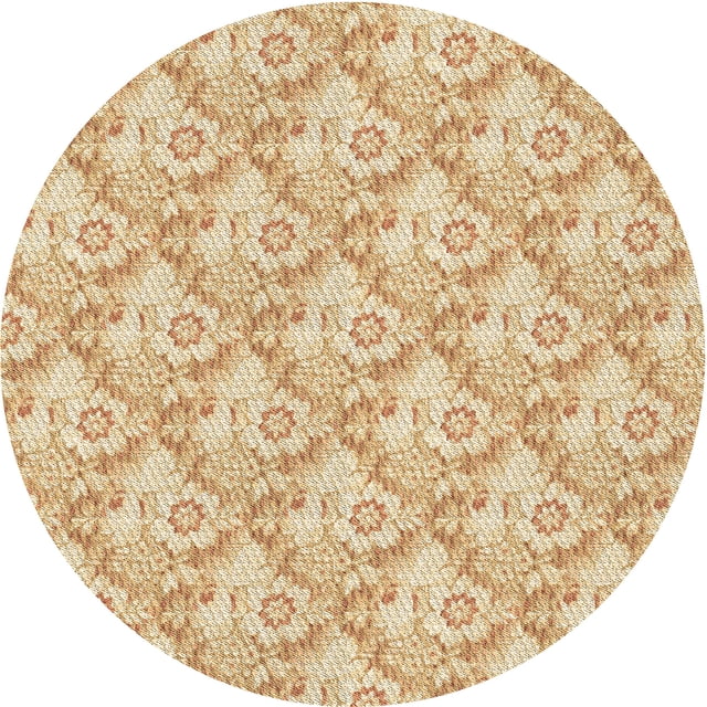 Ahgly Company Tapis Rond Lavable en Machine Intérieur Transitionnel Orange, 3 Pieds Rond