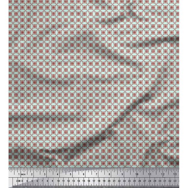 Soimoi Green Velvet Fabric Geometrical Star Geometric Decor Fabric Printed Yard 58 Inch Wide