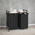 thumbnail image 2 of Laundry Hamper Organizer Laundry Basket Laundry Sorter with 2 Pull-Out and Removable Bags, Shelf, Metal Frame, 2 x 12.1 Gallons, 28.8 x 13 x 28.4 Inches, 2 of 5