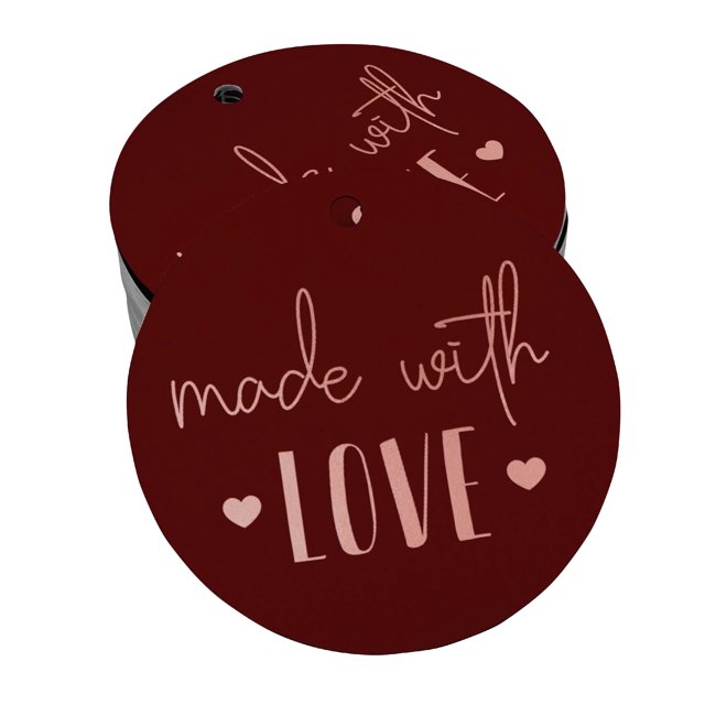 Inkdotpot Real Rose Gold Foil Made With Love Text Tags Favor Hang Paper Tags 100 Pieces