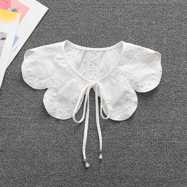 TIMIFIS Fake Collar Retro Women Fake Solid Color Fake False Lapel Neck Collar Blouse Pan Collar ummer