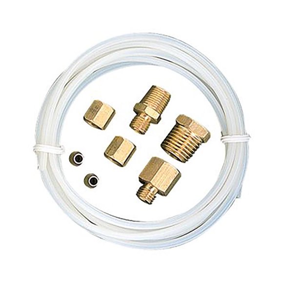 Equus Gauges Gauge Pressure Line Kit E9801 Use to Install Oil Pressure Gauges; 6 Foot; Nylon; Includes 1/8 Inch 1/4 Inch NPT adapters