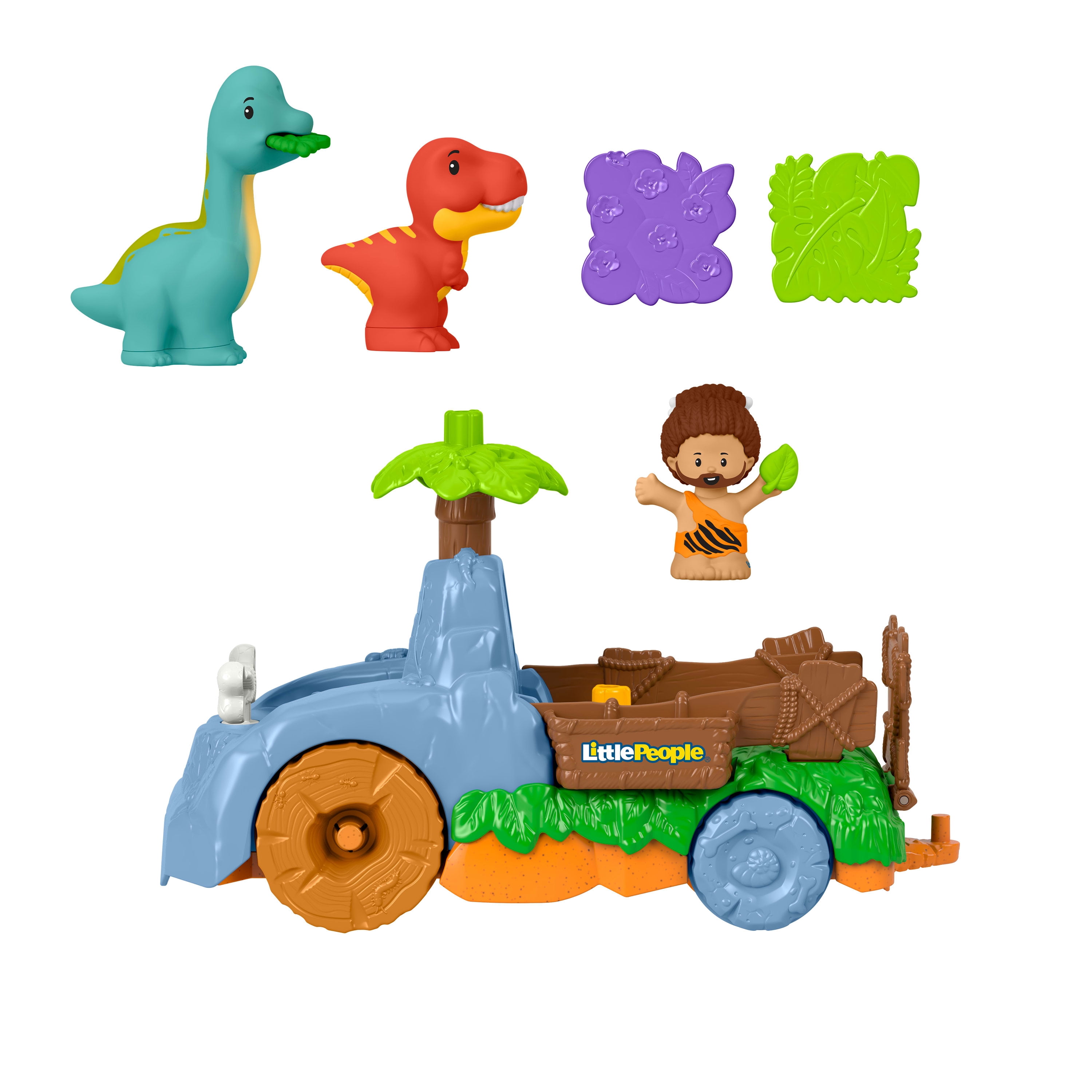Camion Dino gigoteur Little People de Fisher-Price, coffret de dinosaures de 6 éléments pour les tout-petits