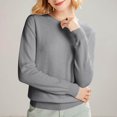 thumbnail image 4 of ManxiVoo Chandail à Col Rond Manches Longues Tricoté pour Femmes avec Capuche pour Automne Hiver Tenue Décontractée Taille TG Gris Foncé, 4 of 5