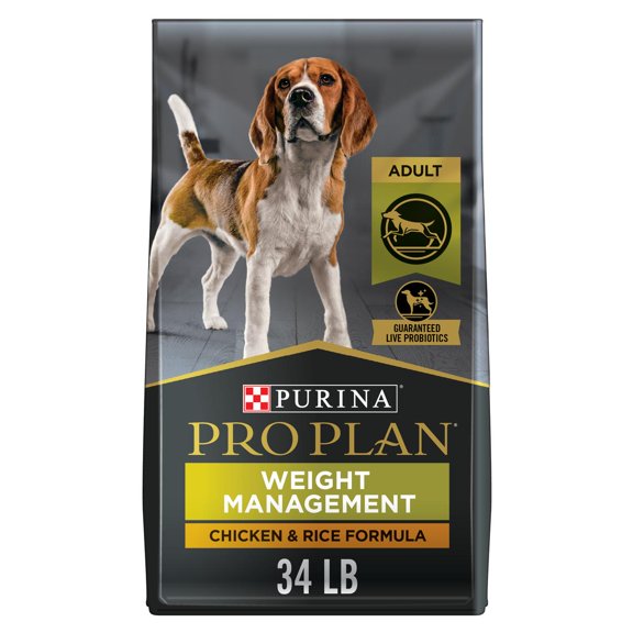 Purina Pro Plan Weight Management Chicken & Rice Formula, Dry Dog Food 15.4kg